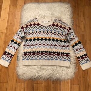 & Other Stories Stockholm Christmas Fair Isle Wool Blend Multicolor Sweater S